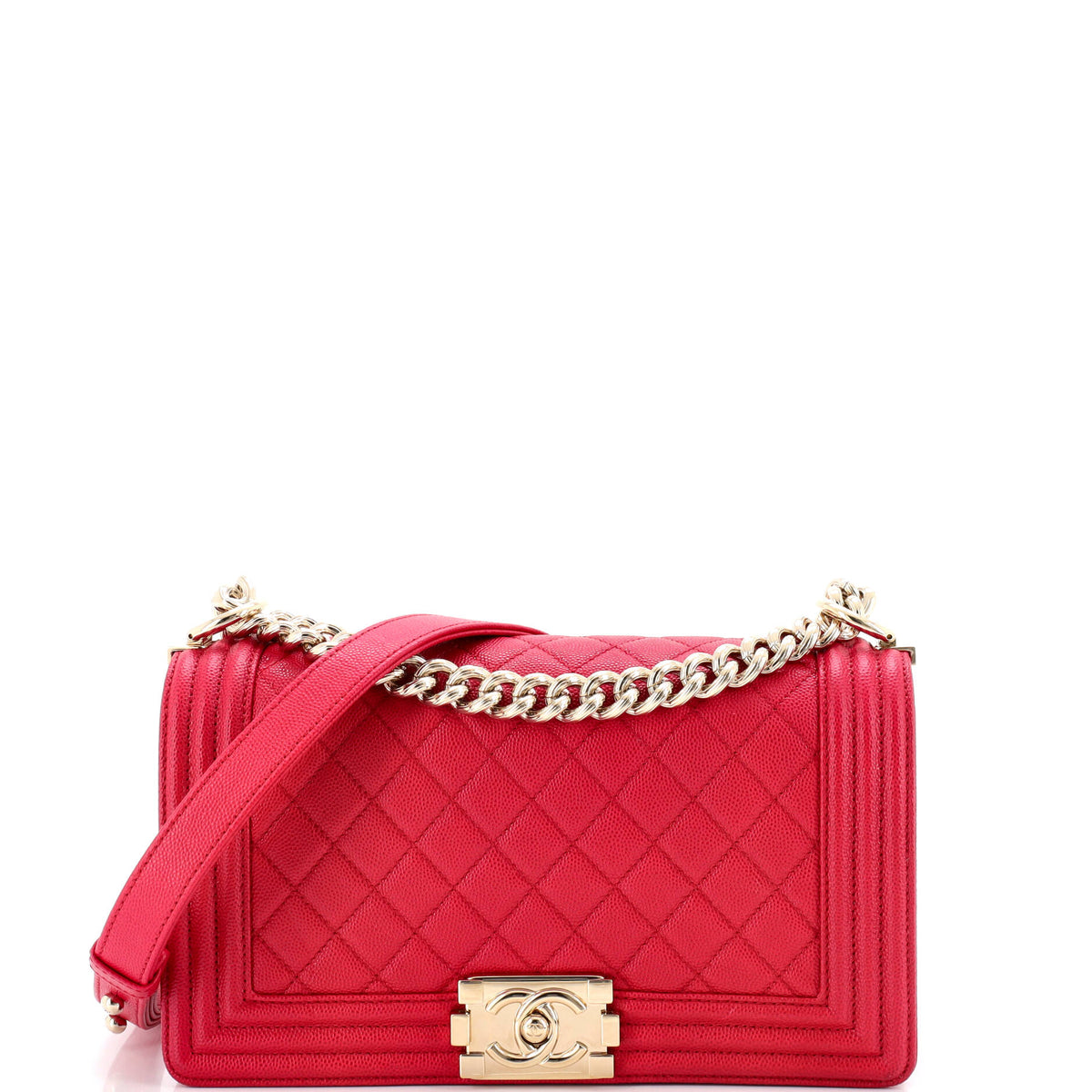 Chanel CHANEL Boy Flap Bag Quilted Caviar Old Medium