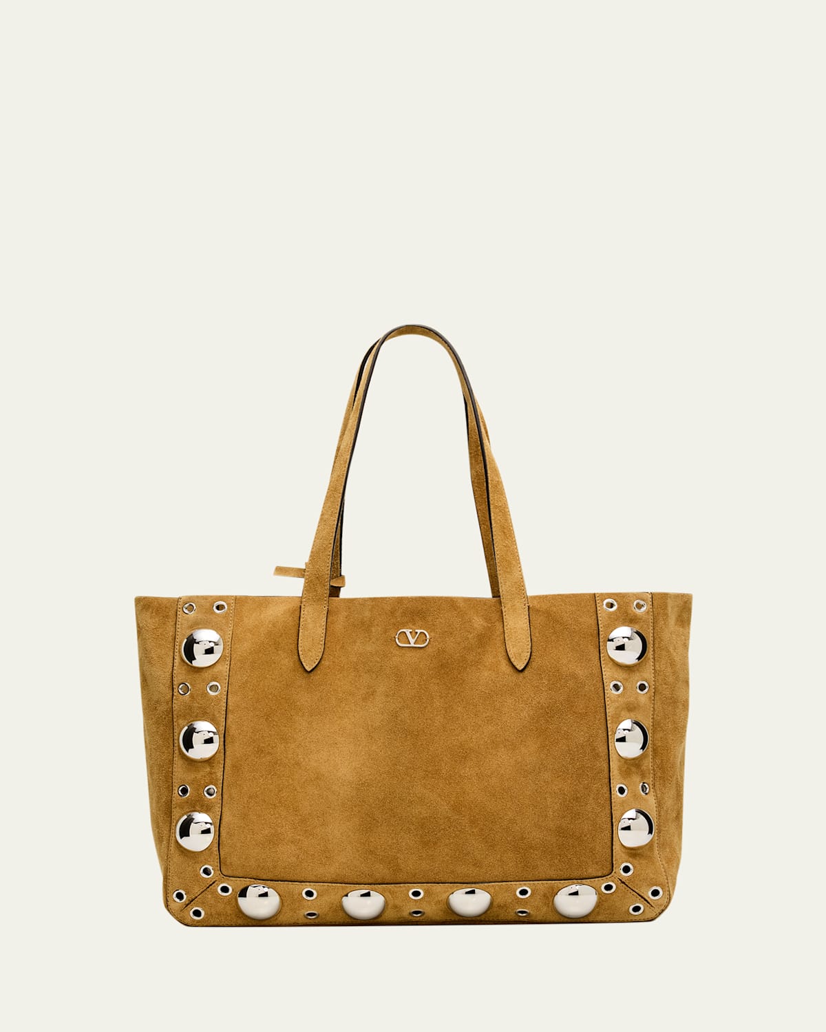 Valentino Men's Nellcote Large Studded Suede Tote Bag