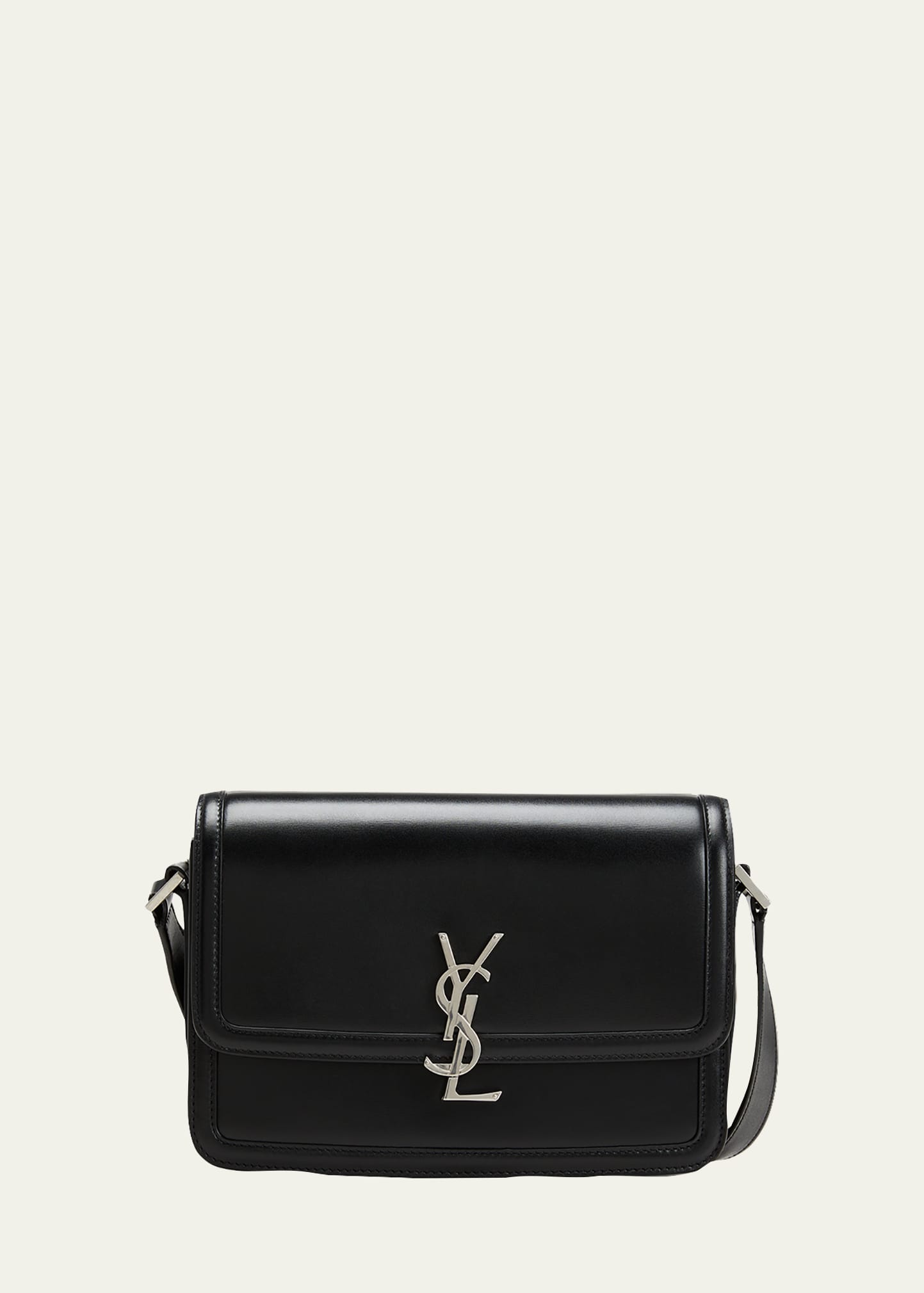 Saint Laurent Men's Solferino Leather Monogram Crossbody Bag, M