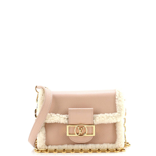 Dauphine Shoulder Bag Leather with Shearling Mini