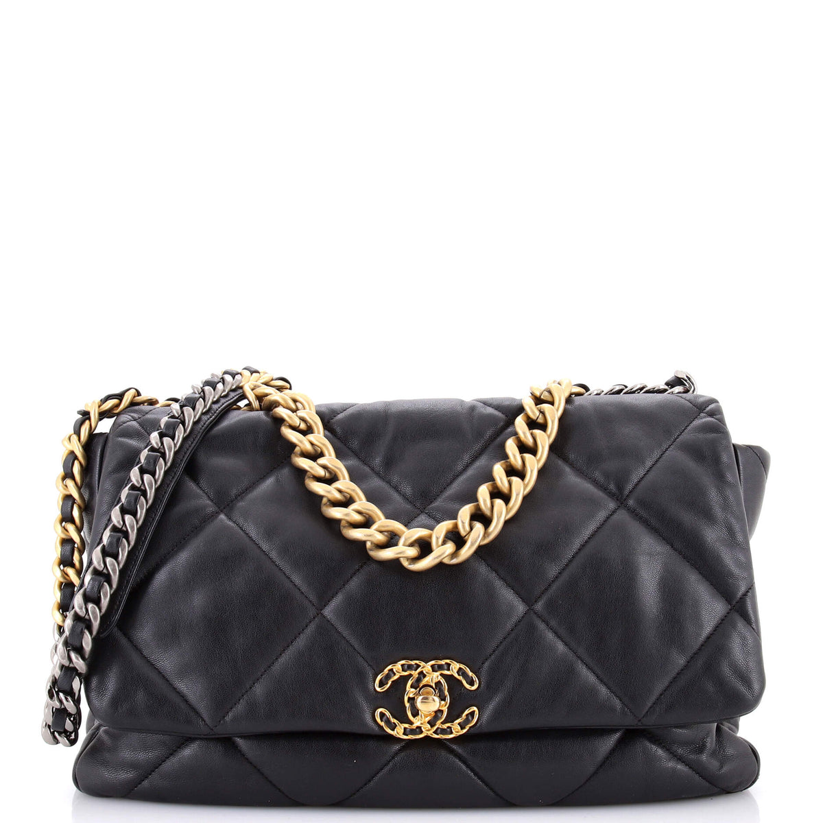 Chanel CHANEL 19 Flap Bag Quilted Leather Maxi