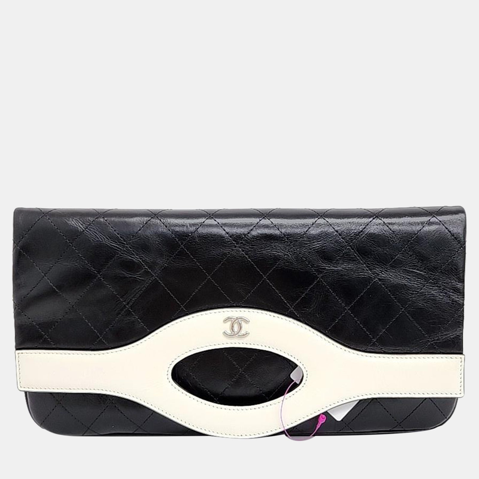 Chanel Black/White Vintage Leather 31 Flap Clutch Bag