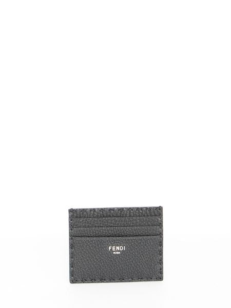 Fendi Men's Selleria Cardholder in Black | 7M0164AP3B