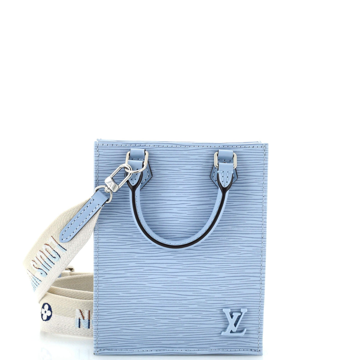 Louis Vuitton Petit Sac Plat Bag Epi Leather with Logo Jacquard Strap