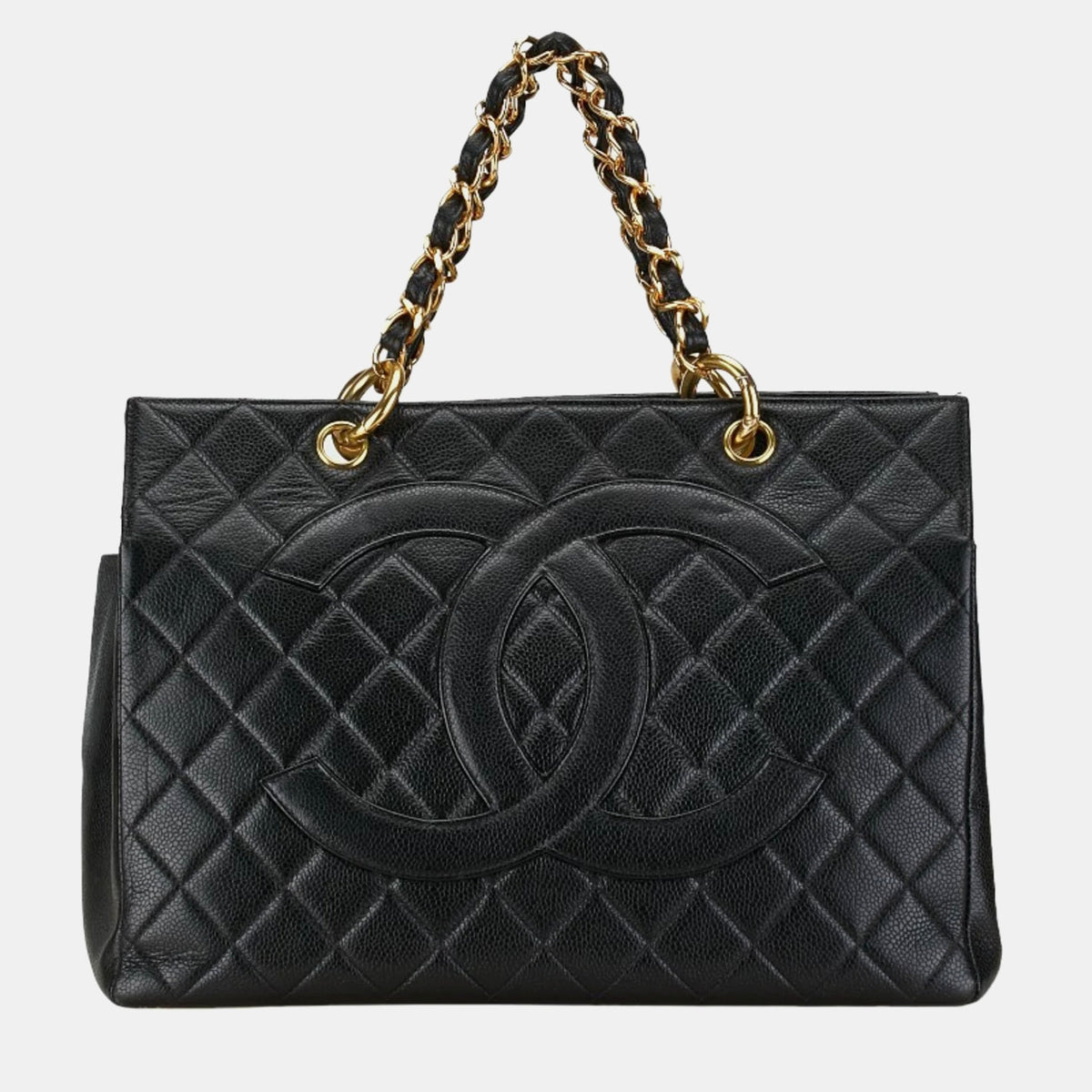 Chanel Black Quilted Leather GST Tote Bag