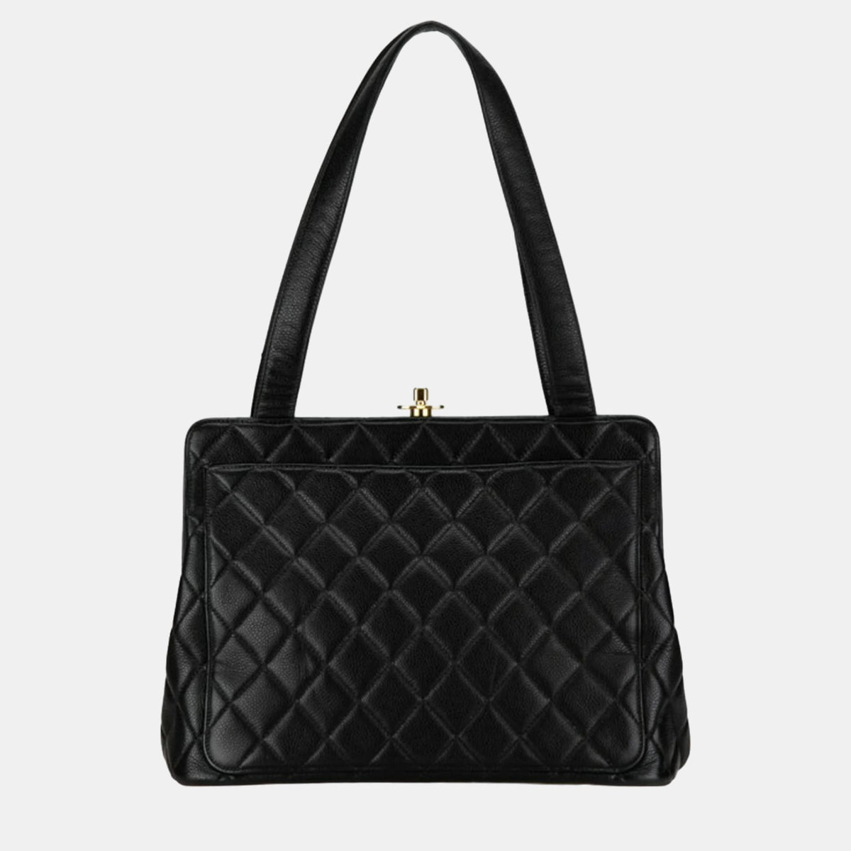 Chanel Black Quilted Caviar Leather Tote Bag