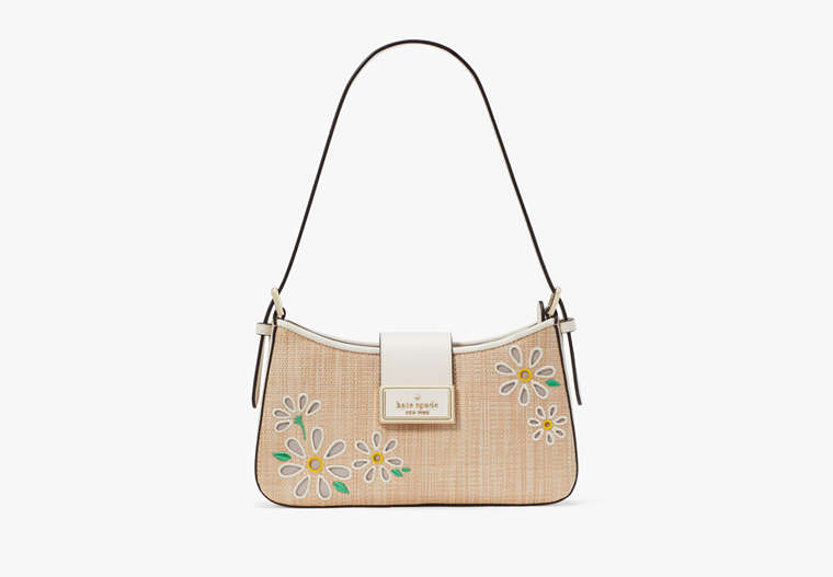 Kate Spade New York Reegan Daisy Straw Small Shoulder Bag