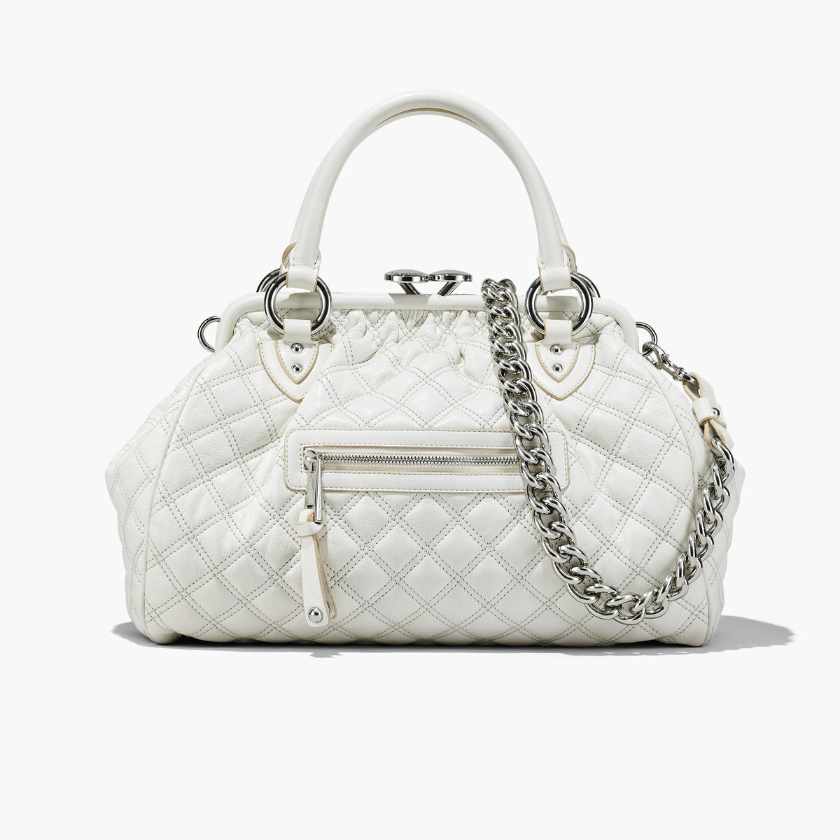 Marc Jacobs Re-Edition Quilted Leather Stam Bag in Cloud White