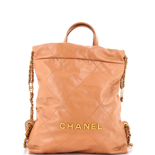 CHANEL 22 Chain Backpack Quilted Calfskin Medium