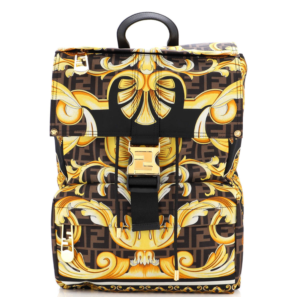 FENDI x Versace Fendace Fendiness Backpack Printed Zucca Nylon Medium