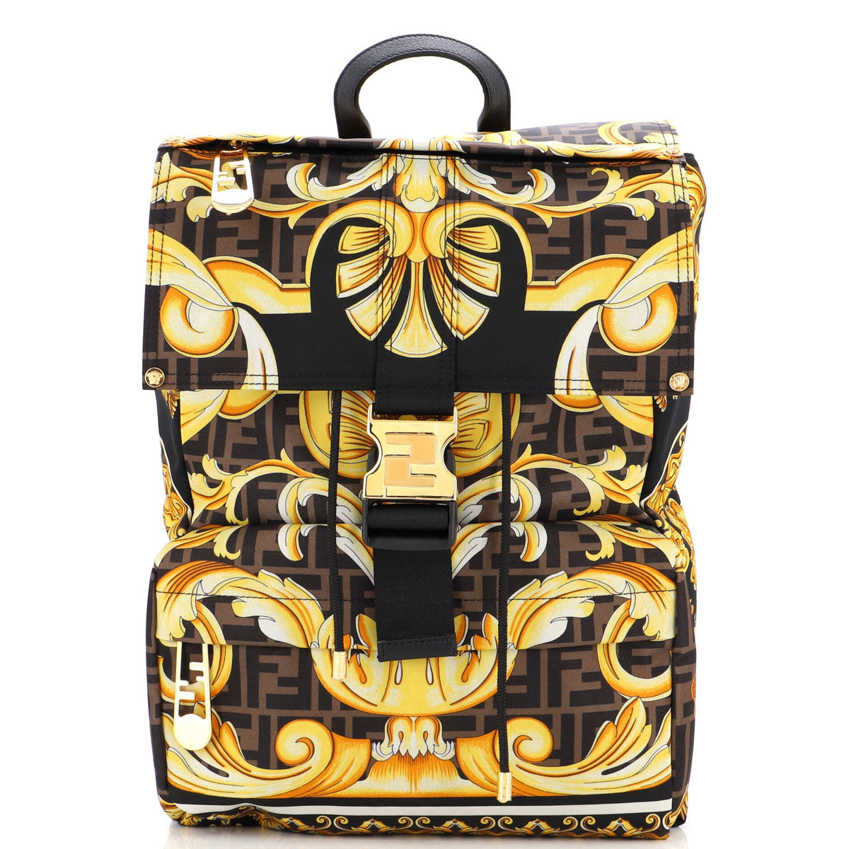 Fendi FENDI x Versace Fendace Fendiness Backpack Printed Zucca Nylon Medium