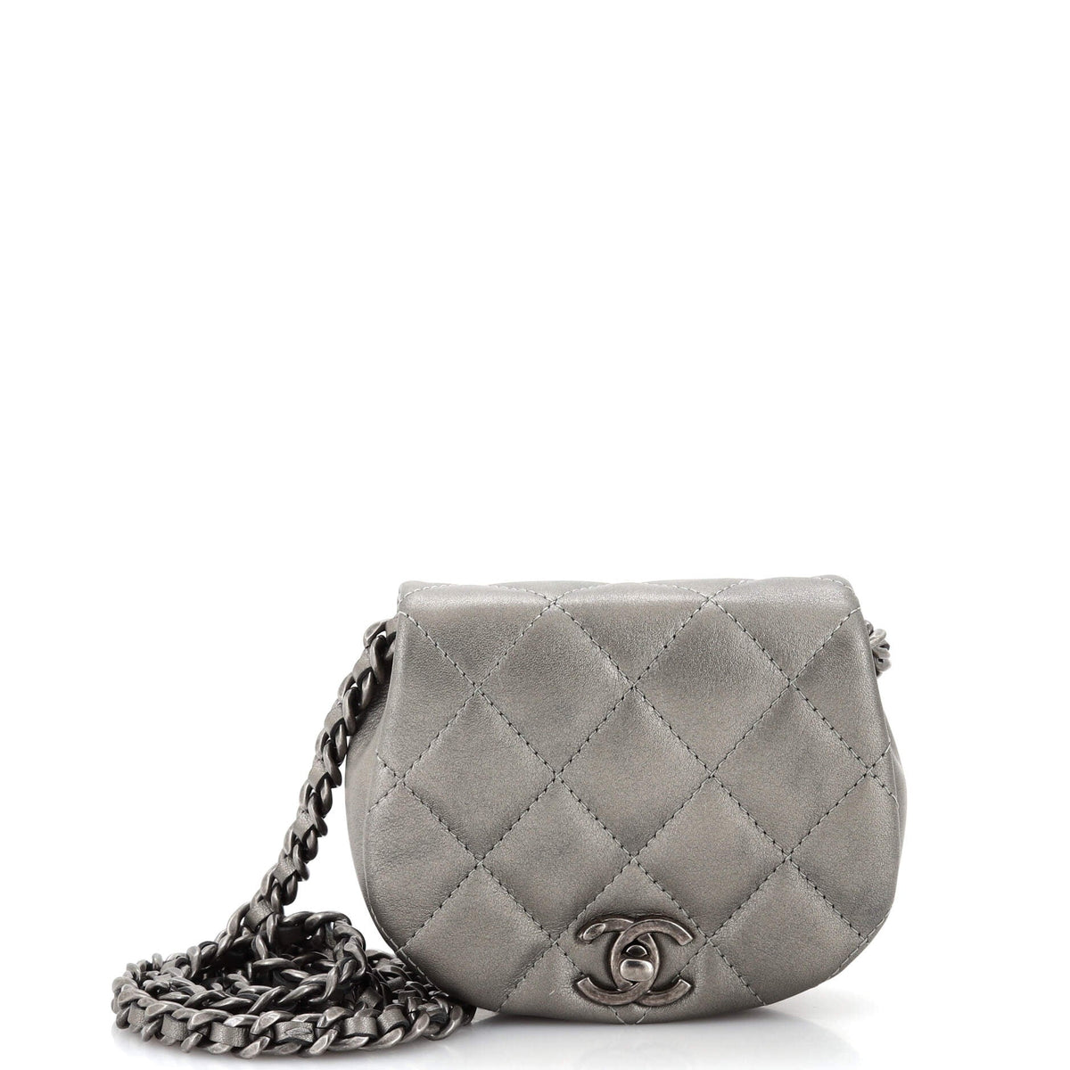 Chanel CHANEL Coco Mail Clutch with Chain Quilted Calfskin Mini