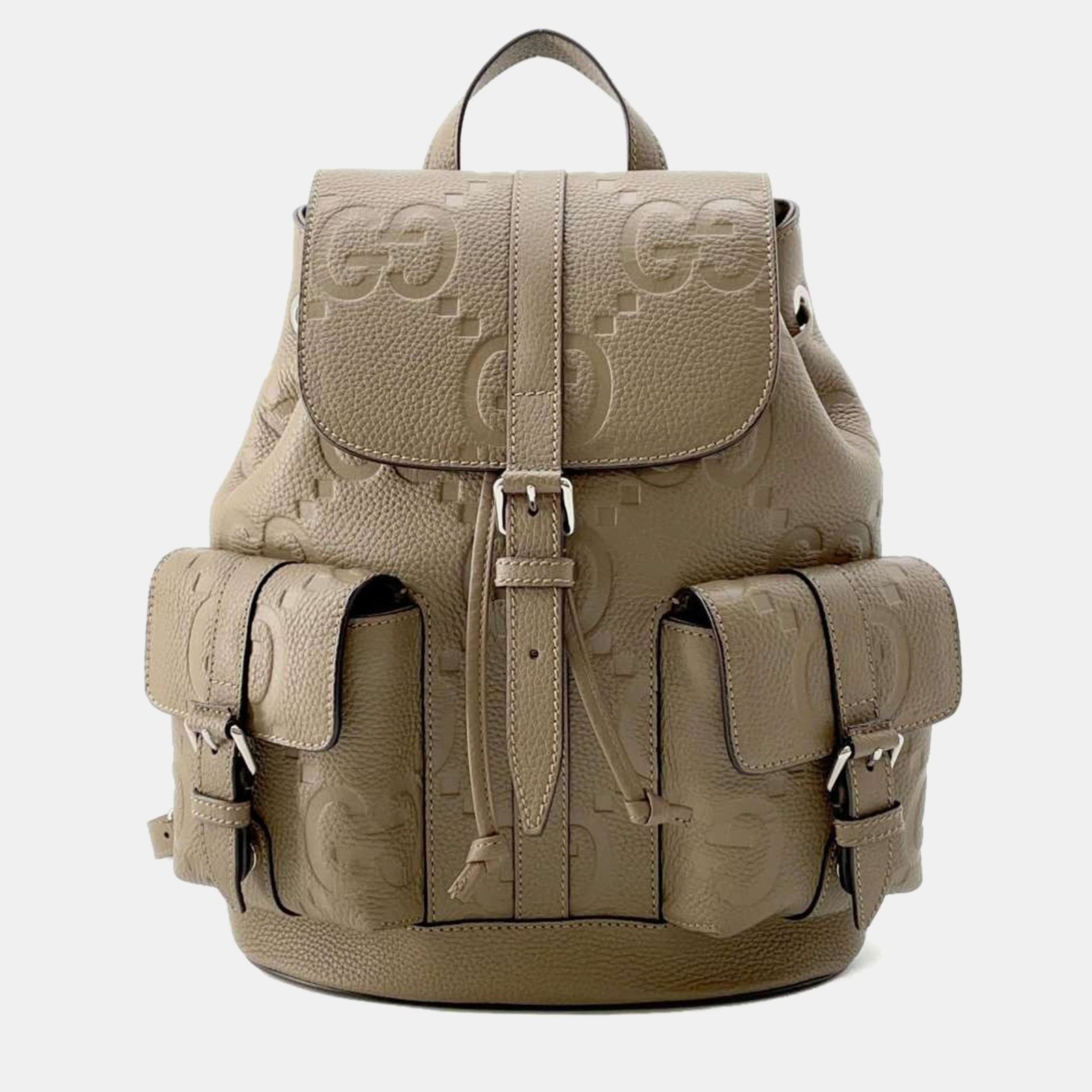 Gucci Sac à dos en cuir GG Jumbo beige