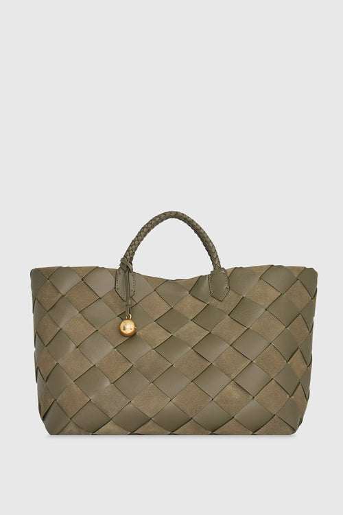 Frankie Woven Tote Bag In Willow