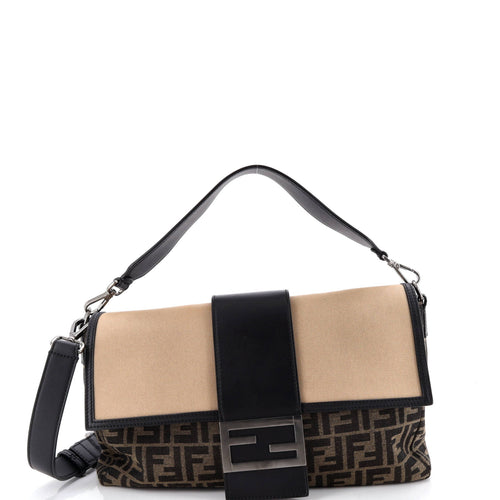 FENDI Baguette NM Bag Zucca Canvas with Leather Large