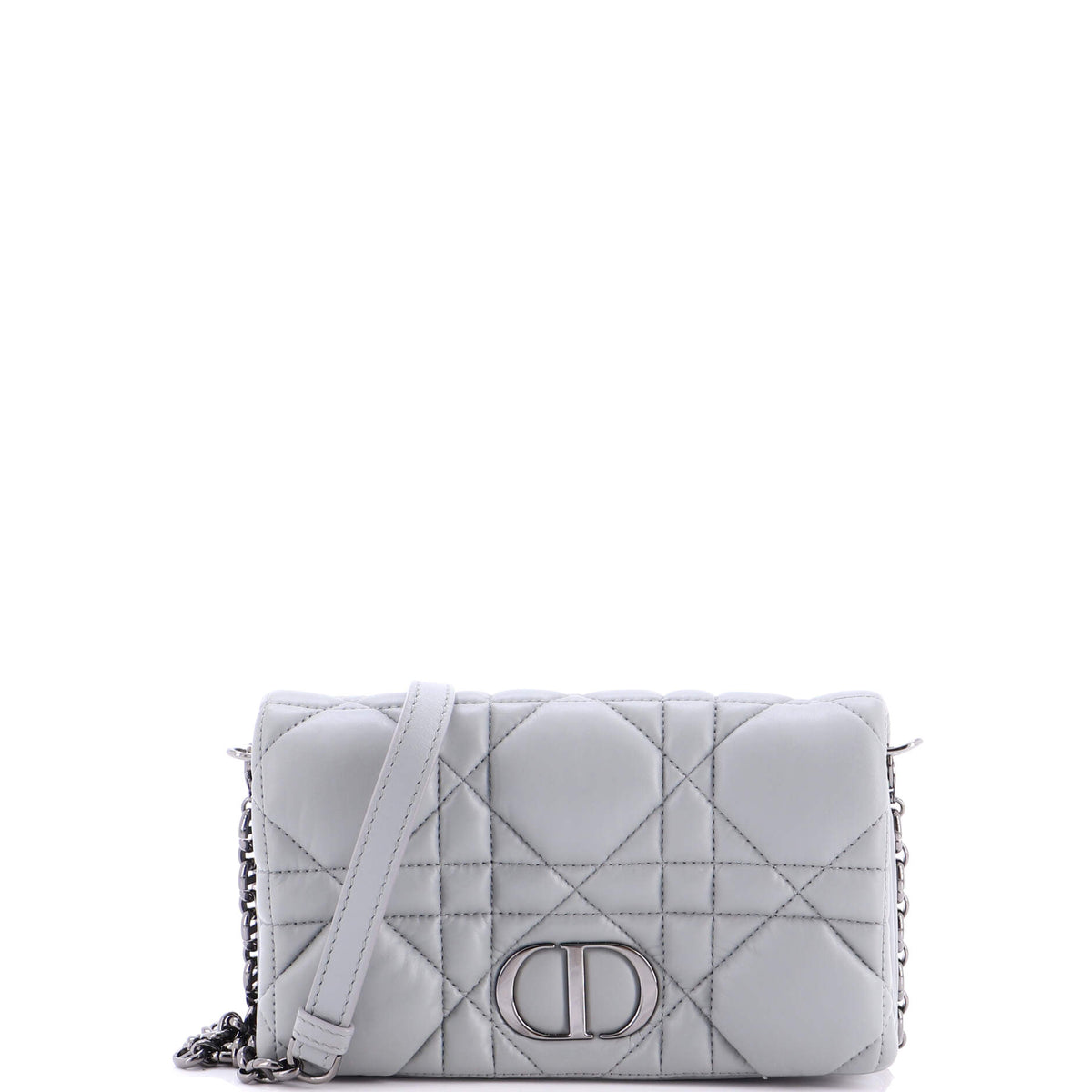 Christian Dior Caro Flap Pouch with Chain Macrocannage Quilt Calfskin Mini