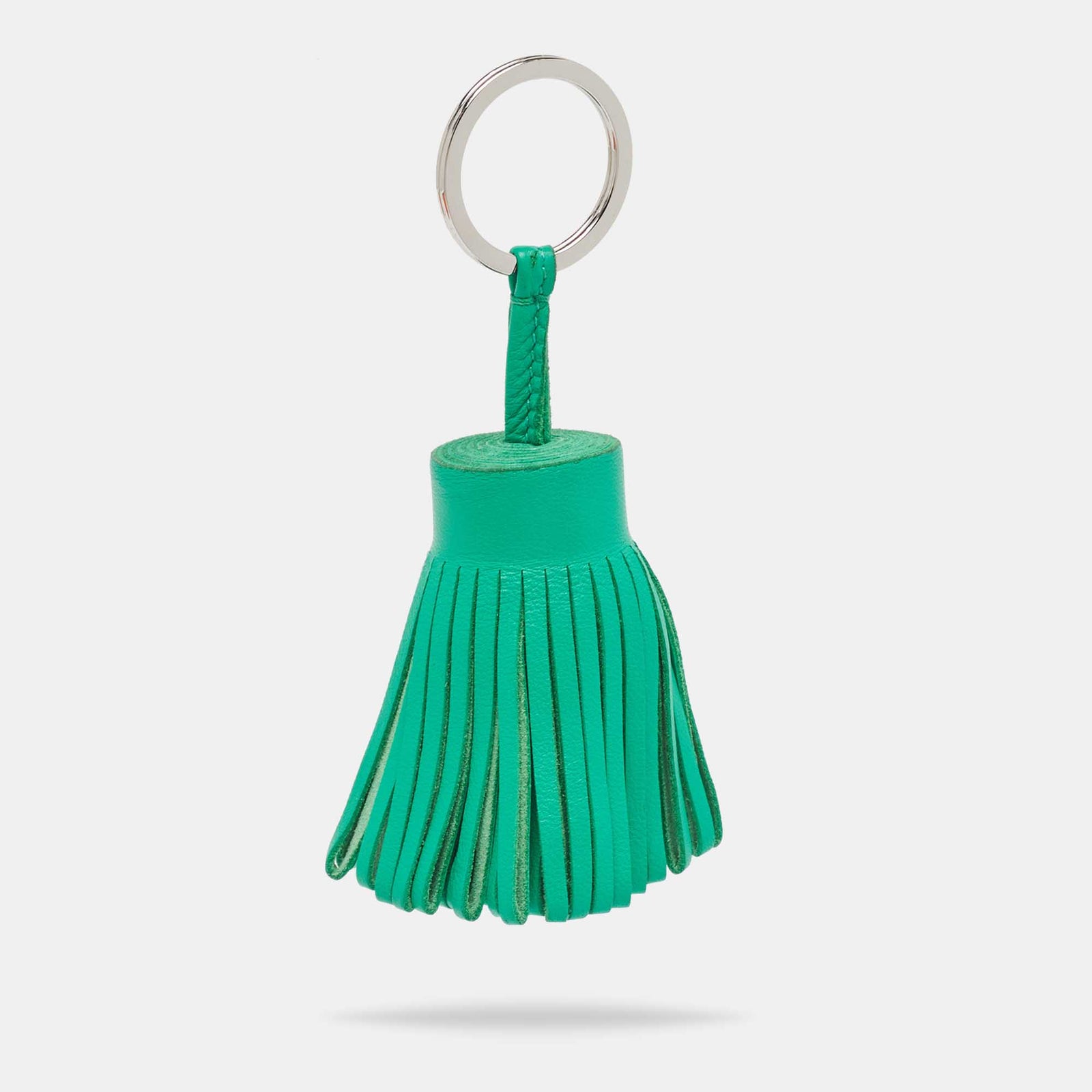 Herm?s Porte-clés à pompon Carmen en cuir menthe