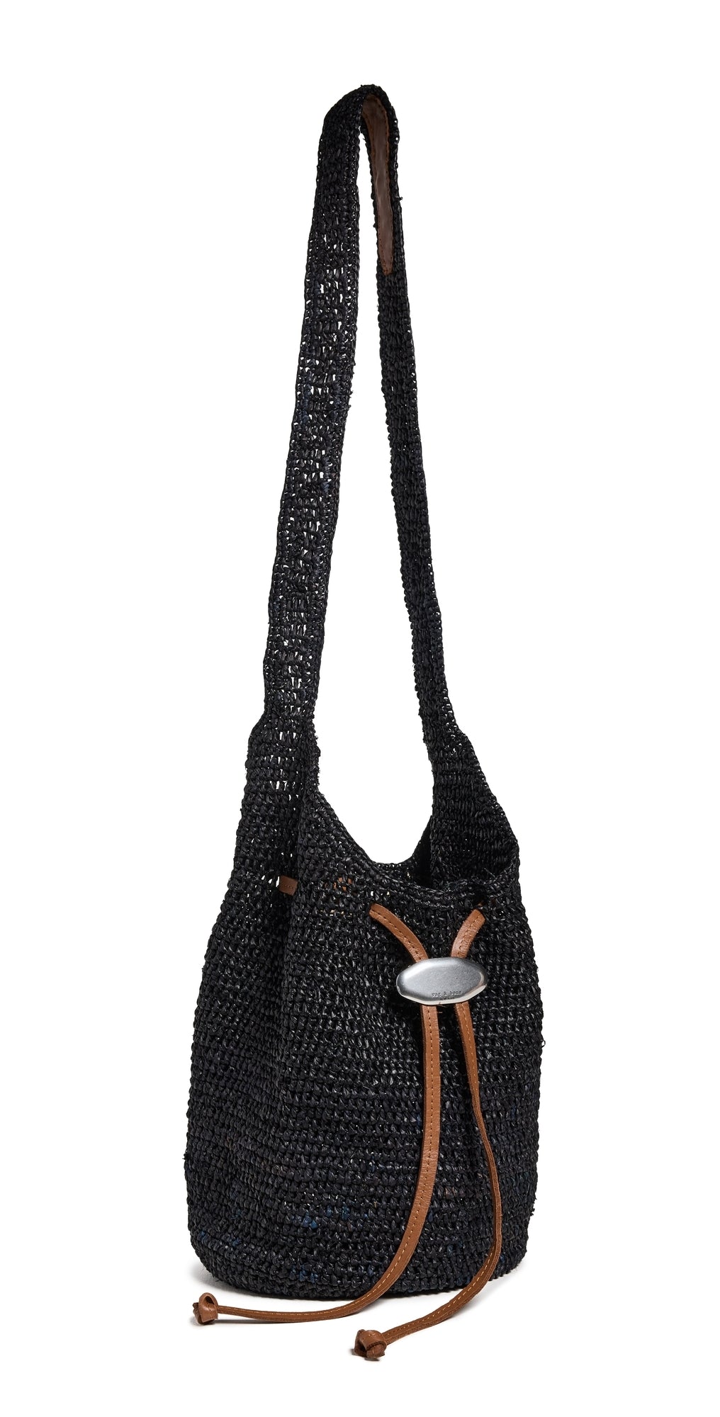 Rag & Bone Daily Straw Bucket Bag Black One Size