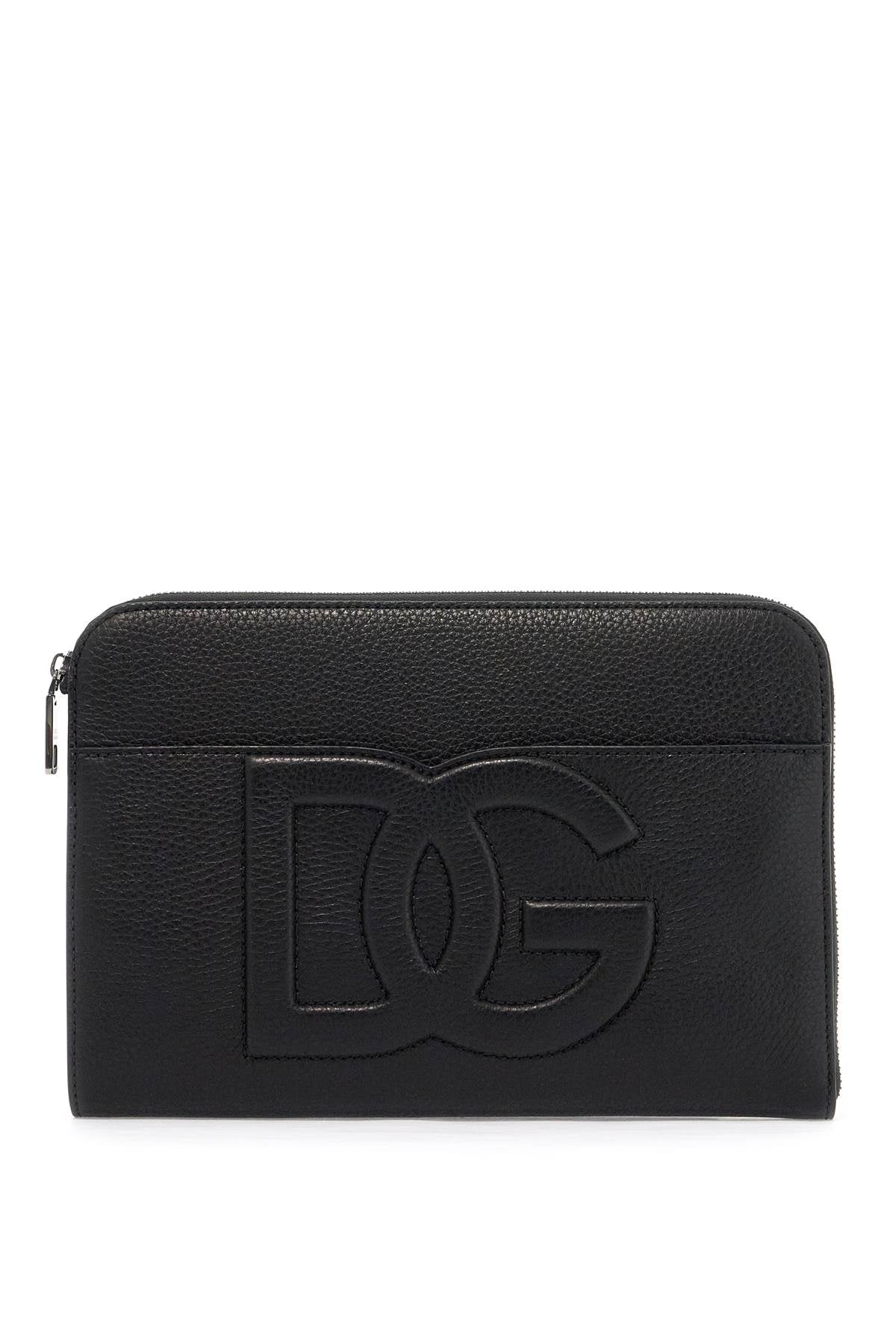 Dolce & Gabbana Men's Embossed Media Pouch in Nero | BM2338A8034