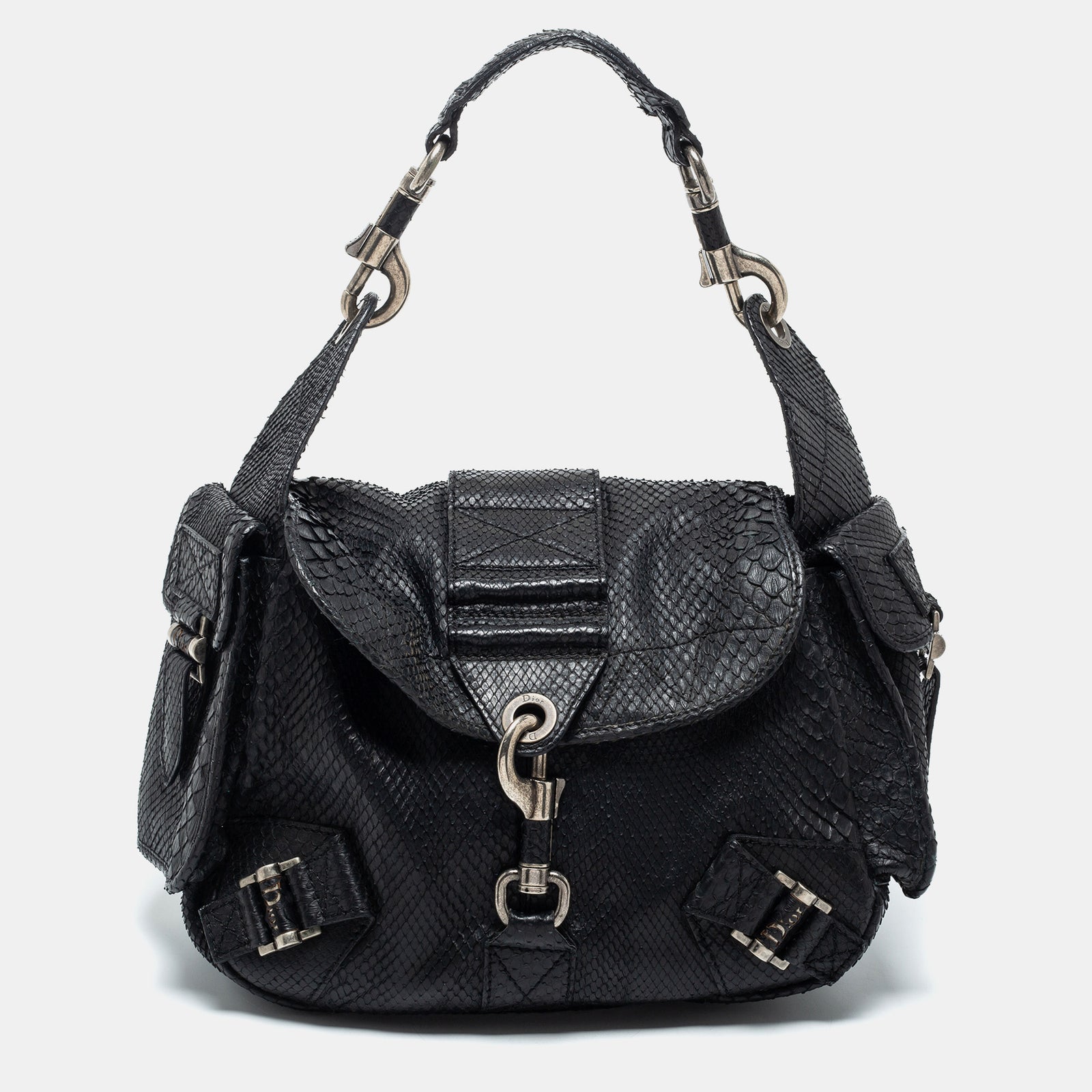 Dior Black Python Rebelle Hobo