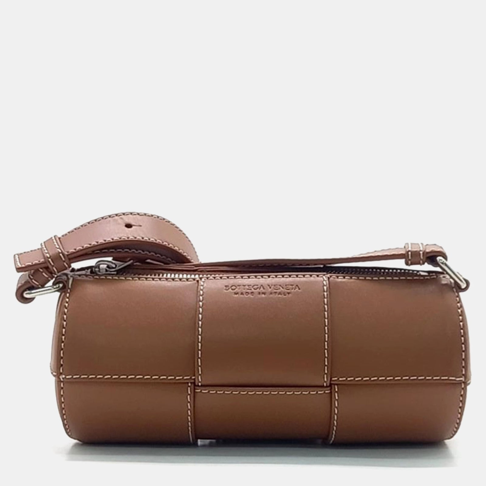 Bottega Veneta Brown Leather Small Canette Shoulder Bag