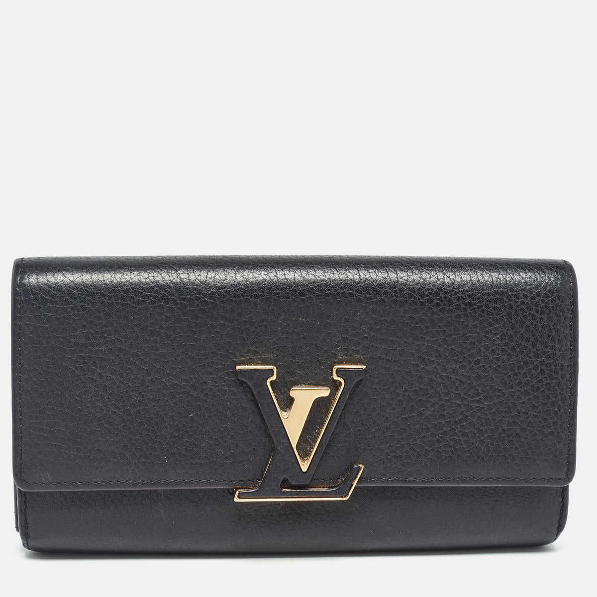 Louis Vuitton Black Taurillon Leather Capucines Wallet