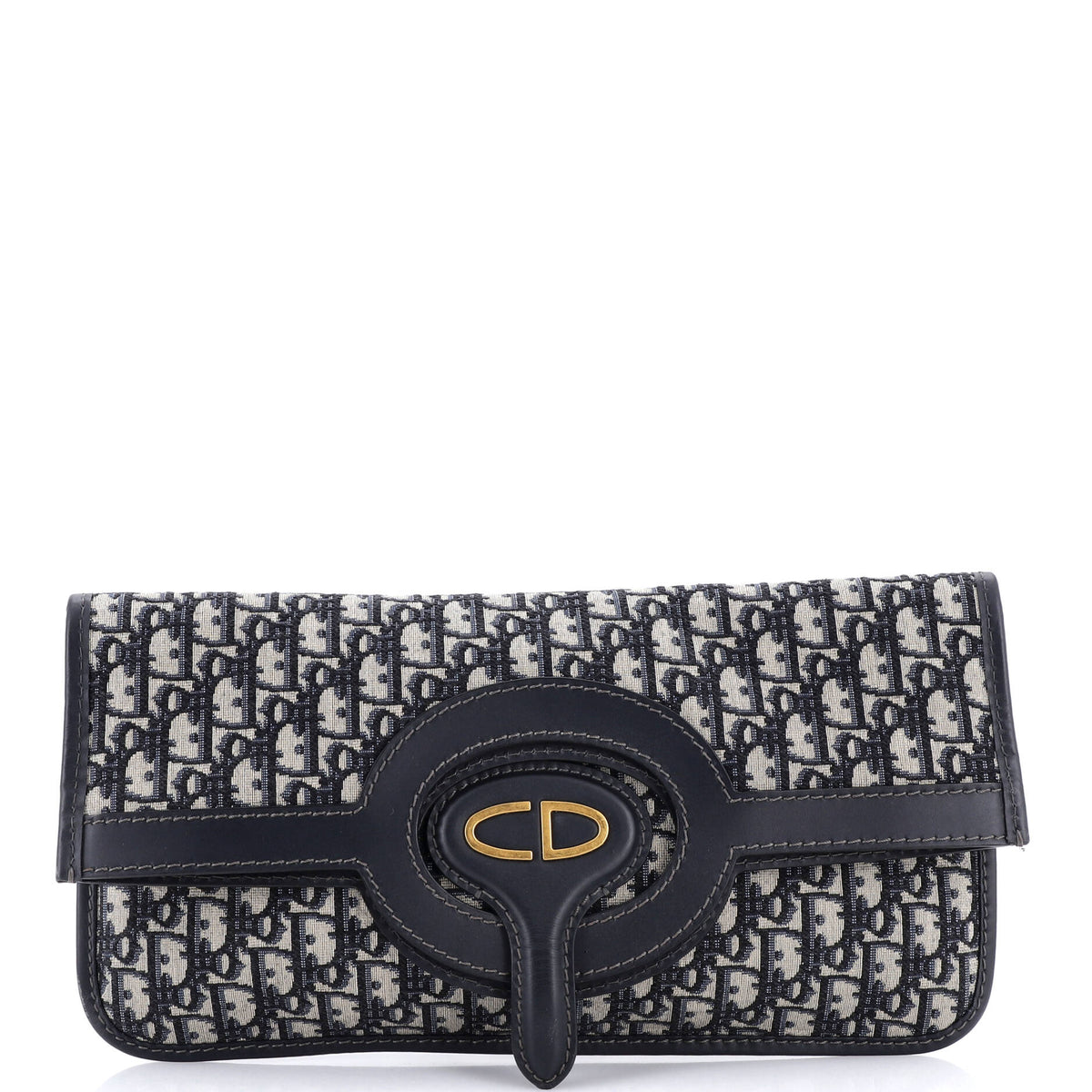 Christian Dior Fold Over Clutch Oblique Canvas