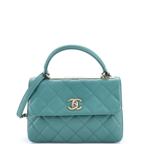 CHANEL Trendy CC Top Handle Bag Quilted Lambskin Small