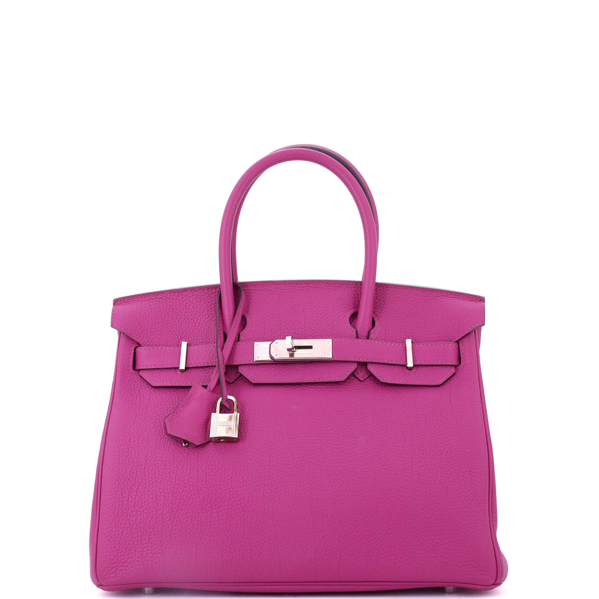 Herm?s Birkin Handbag Rose Pourpre Togo with Palladium Hardware 30