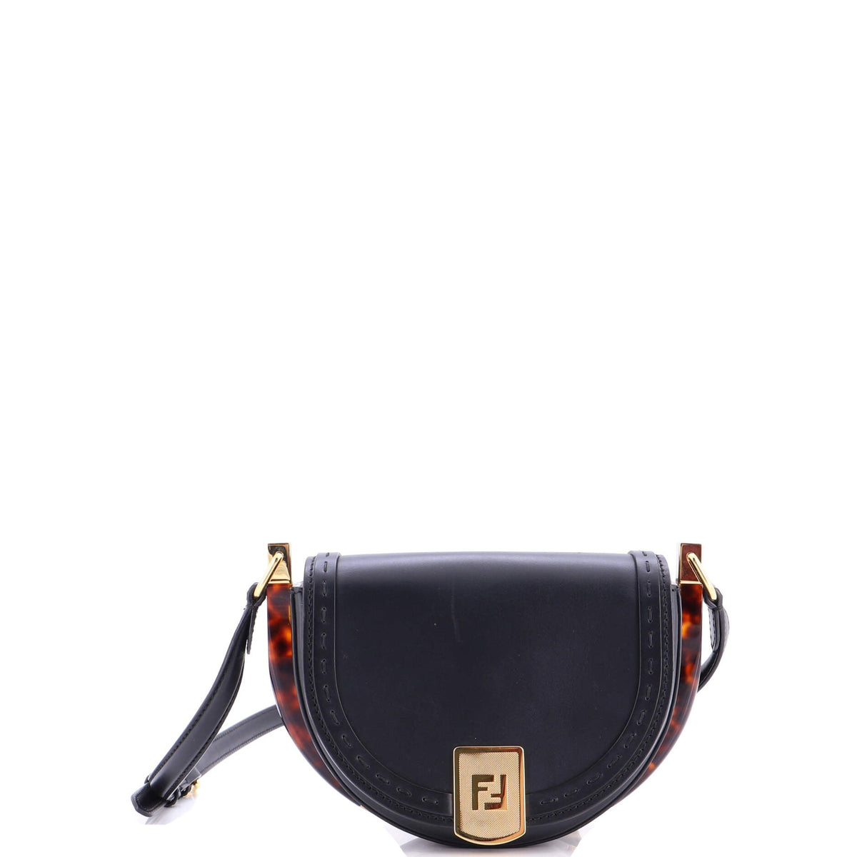Fendi FENDI Moonlight Flap Bag Leather with Plexiglass Detail