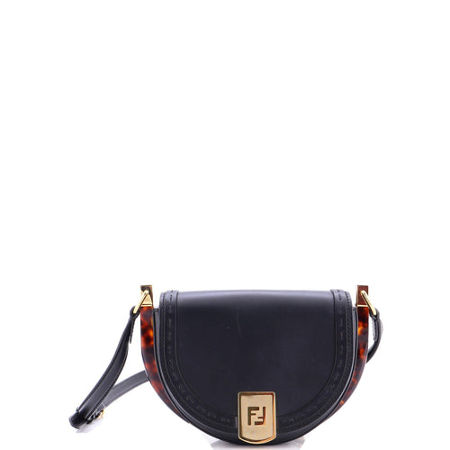 FENDI Moonlight Flap Bag Leather with Plexiglass Detail