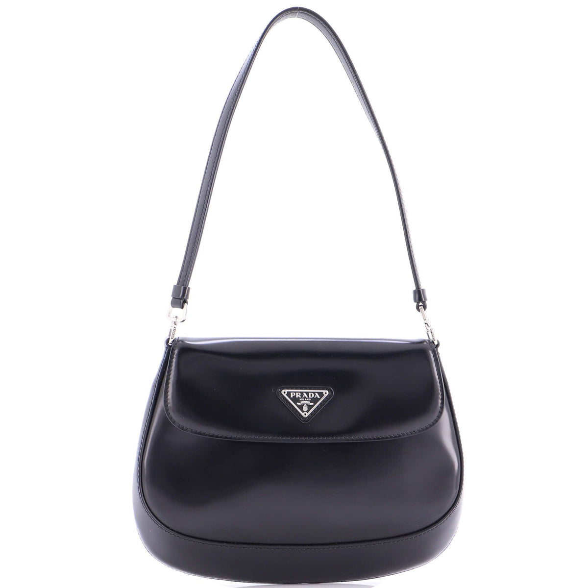 Prada PRADA Cleo Flap Shoulder Bag Spazzolato Leather Small