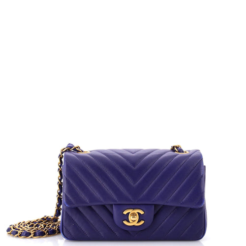 CHANEL Classic Single Flap Bag Chevron Lambskin Mini