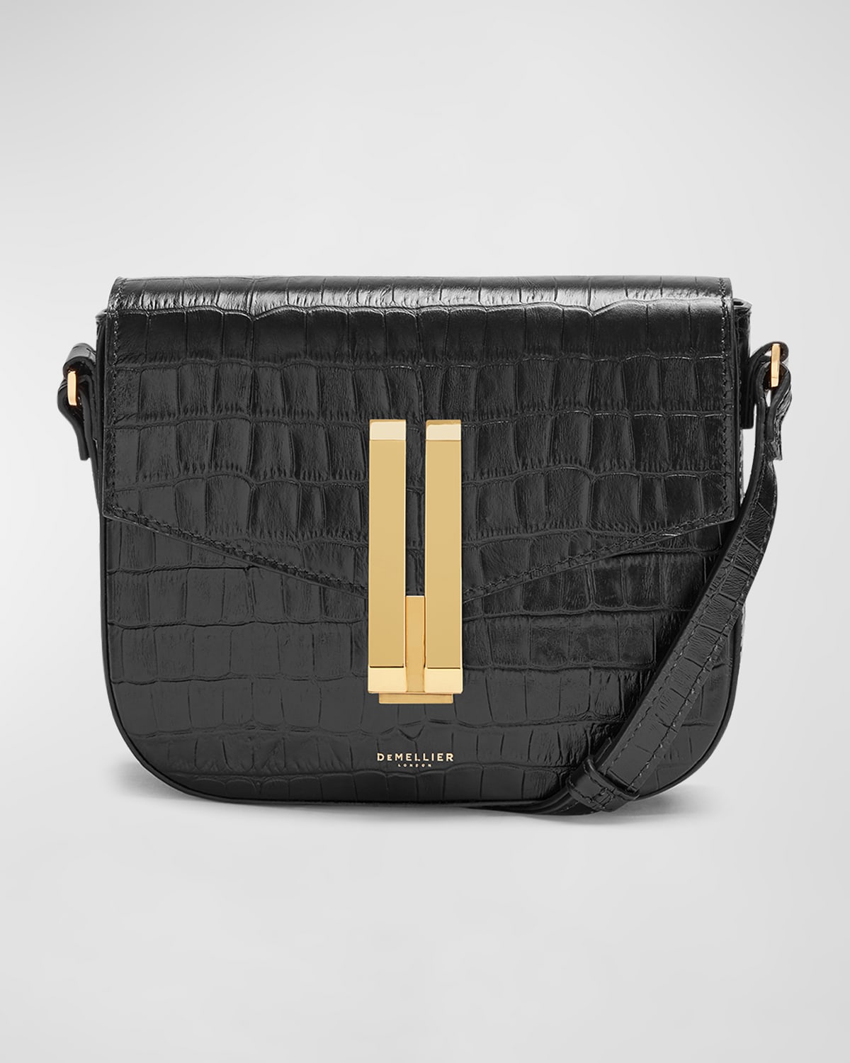 Demellier Vancouver Small Croco Crossbody Bag