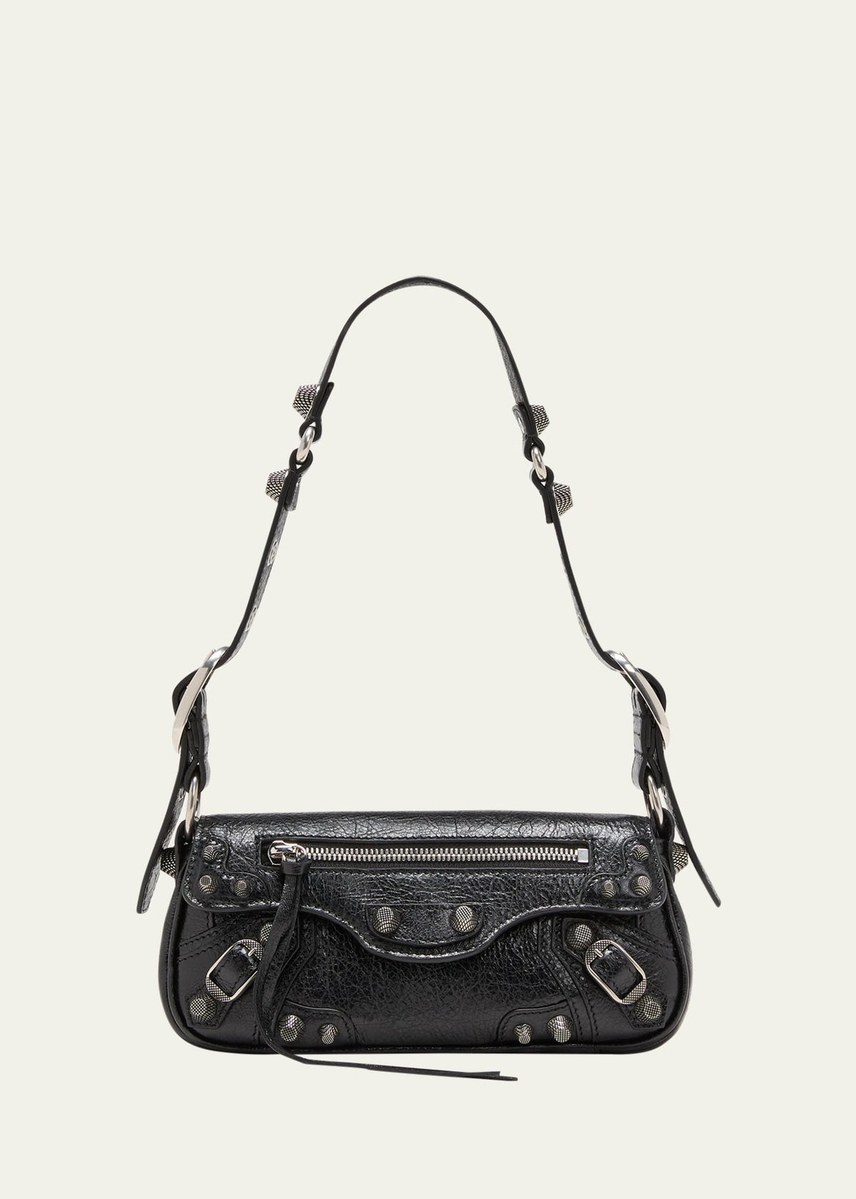 Balenciaga Le Cagole XS Sling Crinkled Leather Shoulder Bag