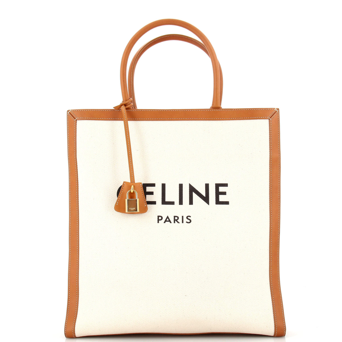Celine CELINE Vertical Cabas Tote Canvas with Leather Large