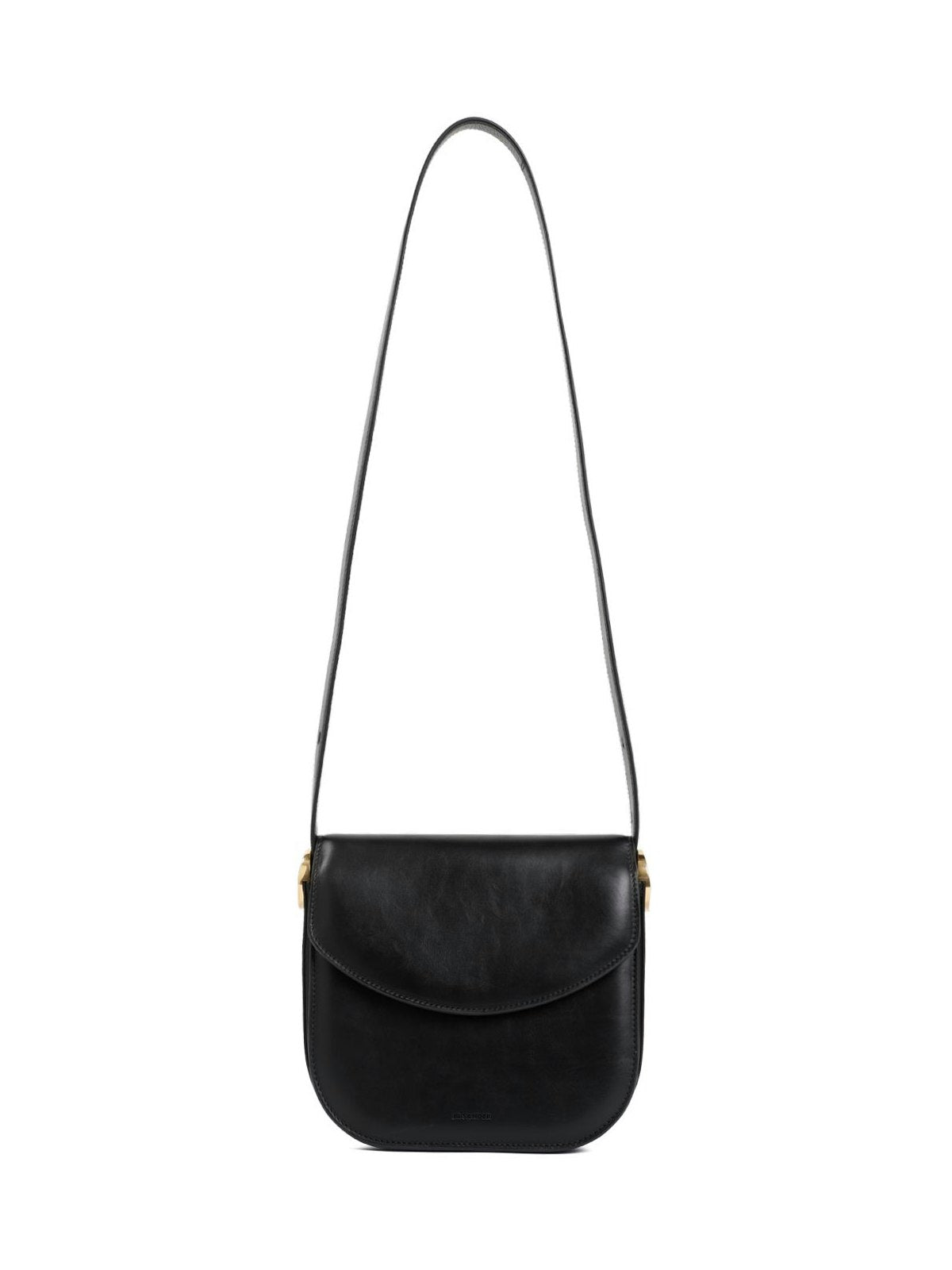 Jil Sander Women's Padded Leather Coin Shoulder Bag With Adjustable Strap in Black | J07WG0055P6569