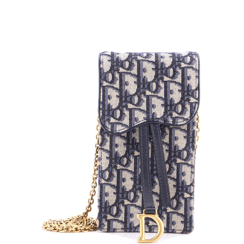 Vertical Saddle Chain Pouch Oblique Canvas