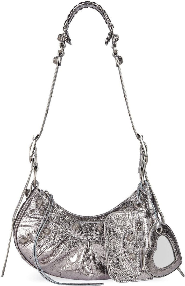 Balenciaga Women's Le Cagole Xs Shoulder Bag in Silver | 6713090GT3Y