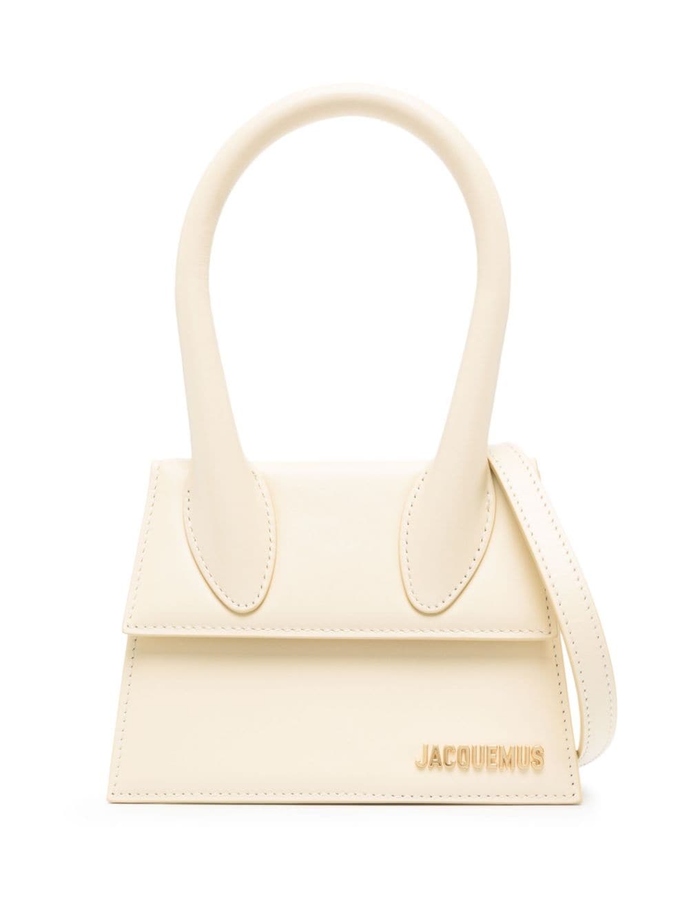 Jacquemus Women's Le Chiquito Moyen Leather Handbag in White | Size UNI | 213BA002