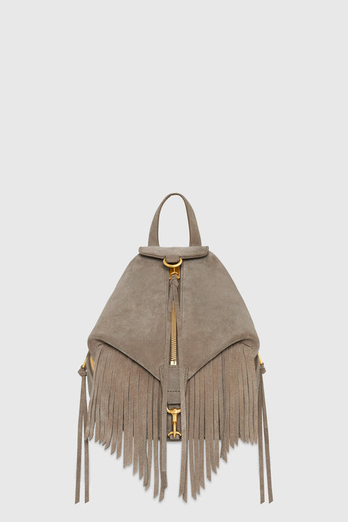 Convertible Mini Julian Backpack With Fringe Bag In Orange