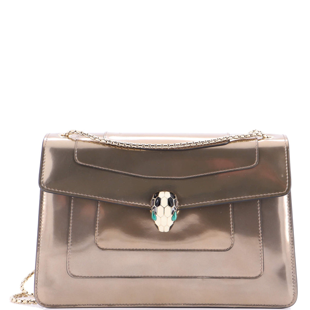 Bvlgari BVLGARI Serpenti Forever Shoulder Bag Metallic Leather Medium
