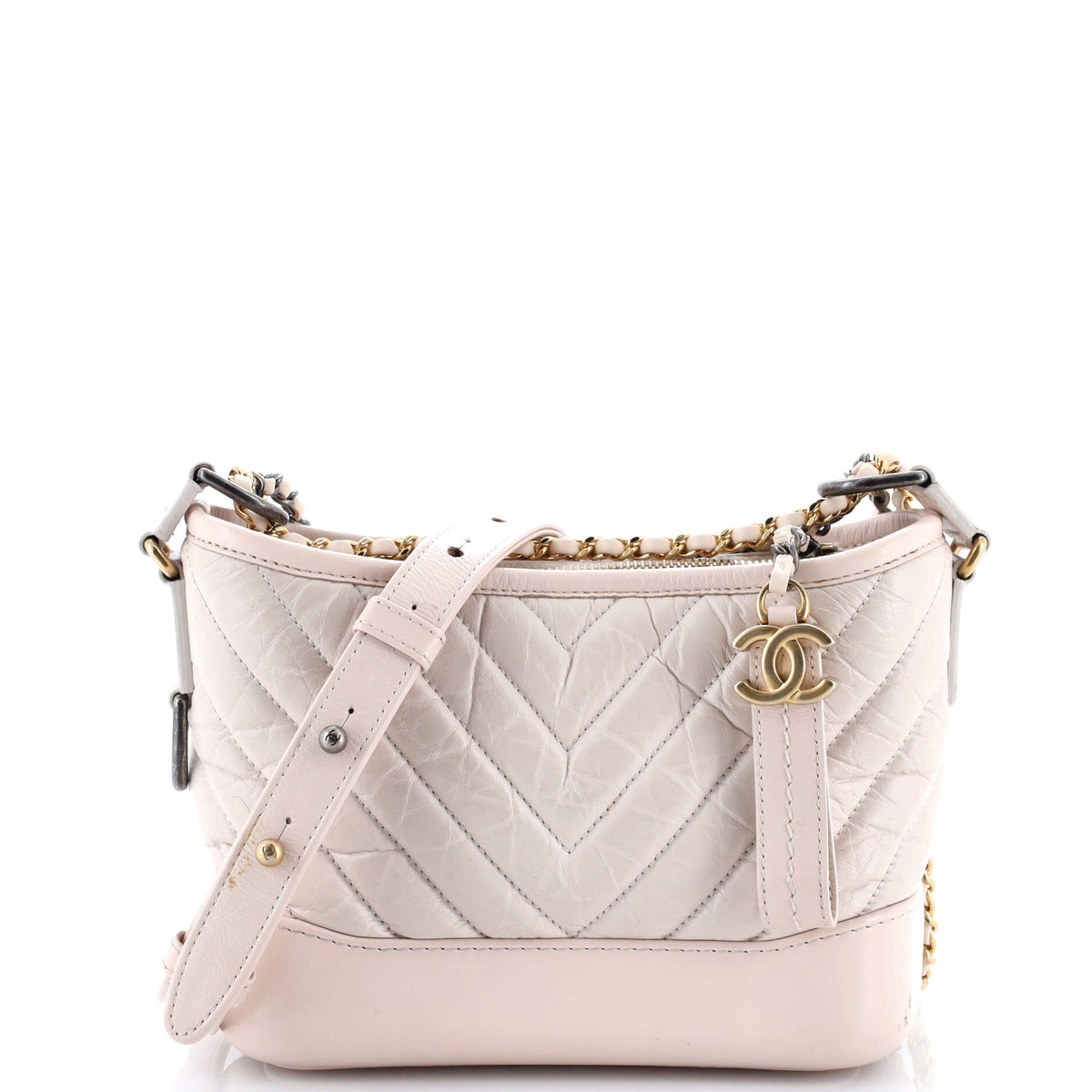 Chanel CHANEL Gabrielle Hobo Chevron Aged Calfskin Small