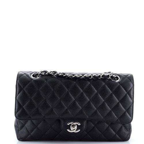 CHANEL Classic Double Flap Bag Quilted Caviar Medium