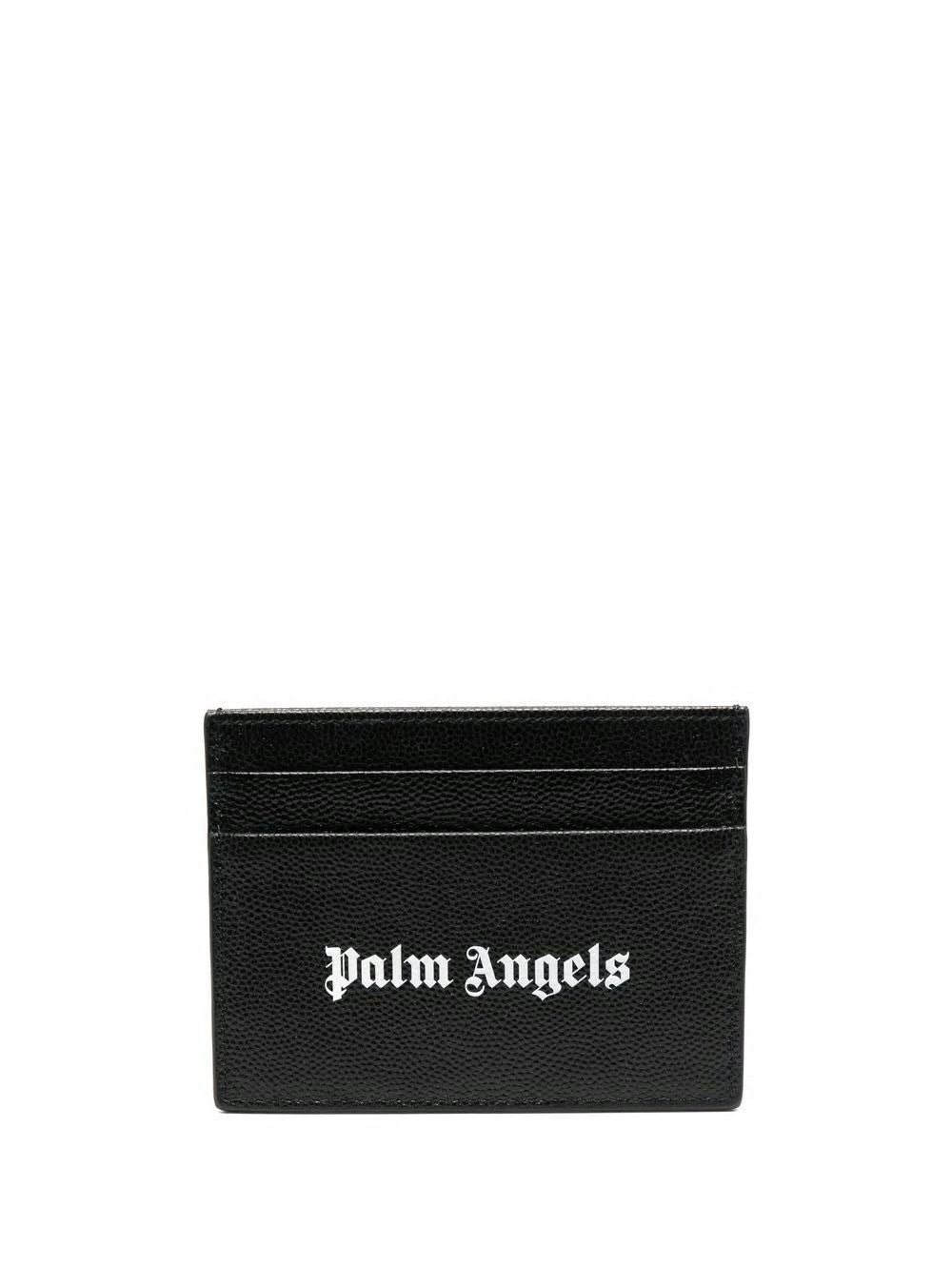Palm Angels Men's Portacarte Logo in Black | Size UNICA | PMND008F22LEA002