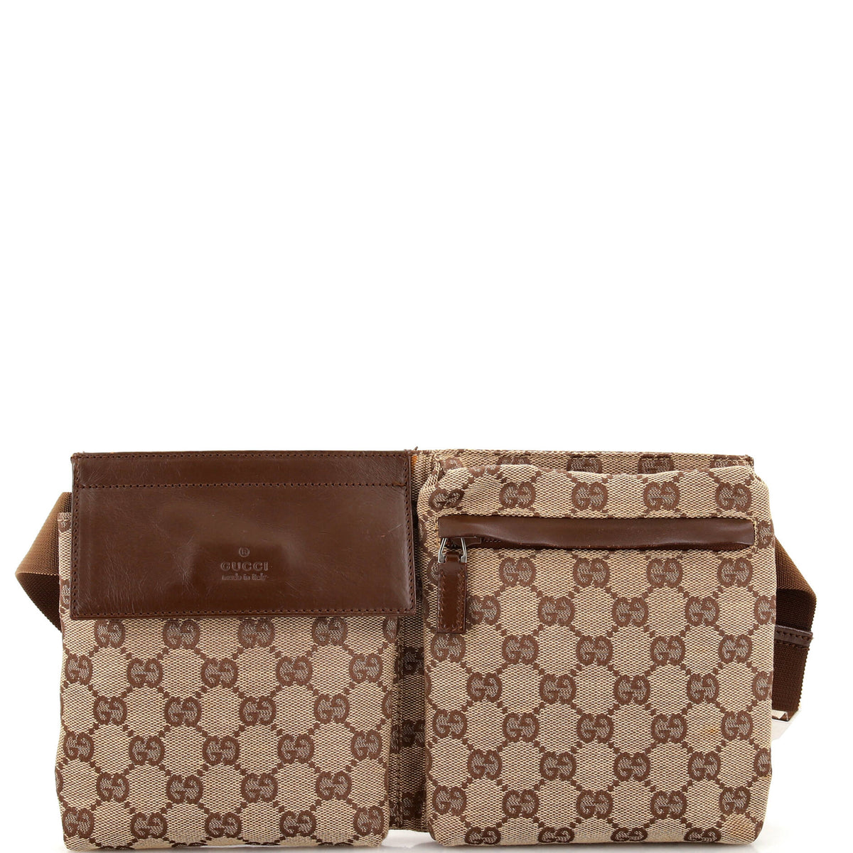 Gucci GUCCI Vintage Double Belt Bag GG Canvas