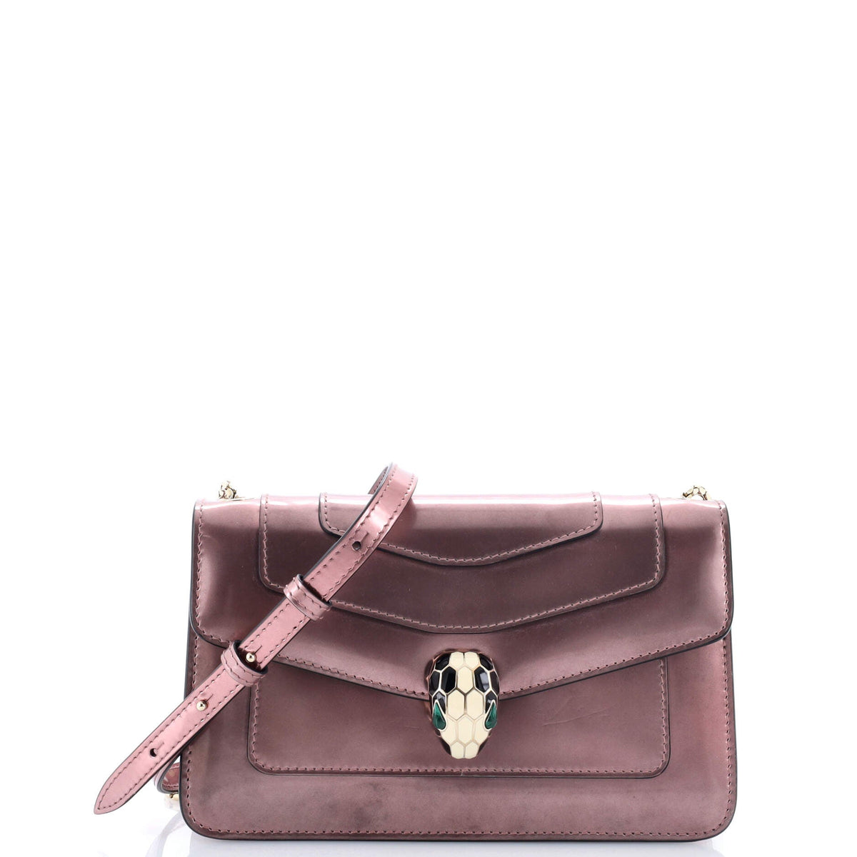 Bvlgari BVLGARI Serpenti Forever Shoulder Bag Metallic Leather Small