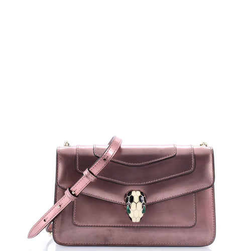 BVLGARI Serpenti Forever Shoulder Bag Metallic Leather Small