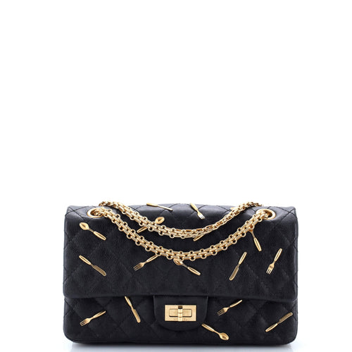 CHANEL Brasserie Charms Reissue 2.55 Flap Bag Quilted Calfskin 225