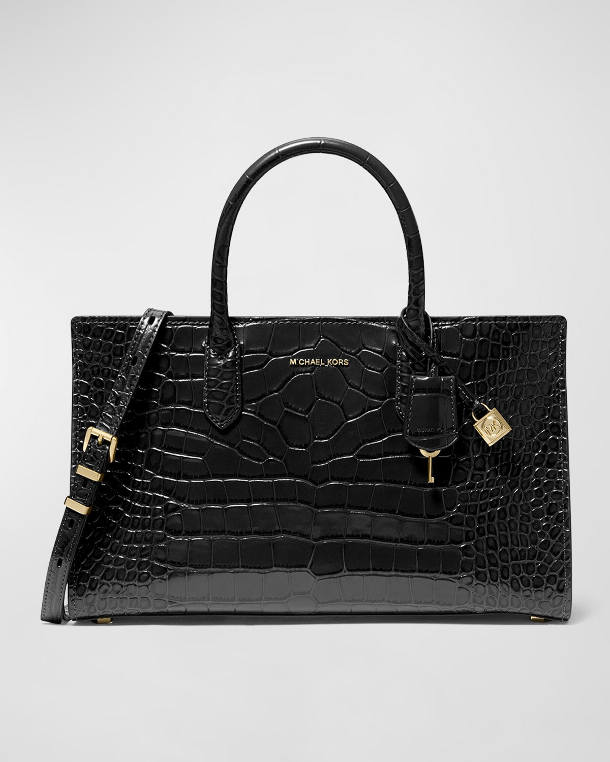 Boss Scarlett Croc-Embossed Leather Crossbody Bag